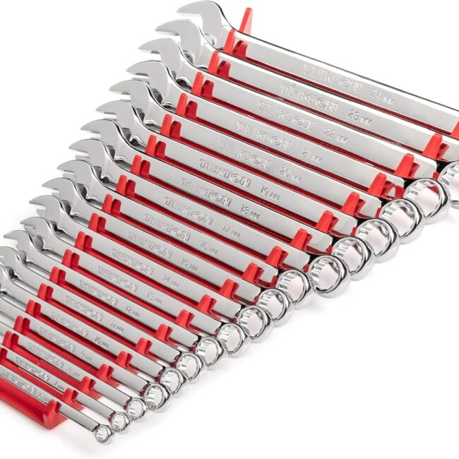 TEKTON Combination Wrench Set, 19-Piece (6-24 mm) - Rack | WCB91202